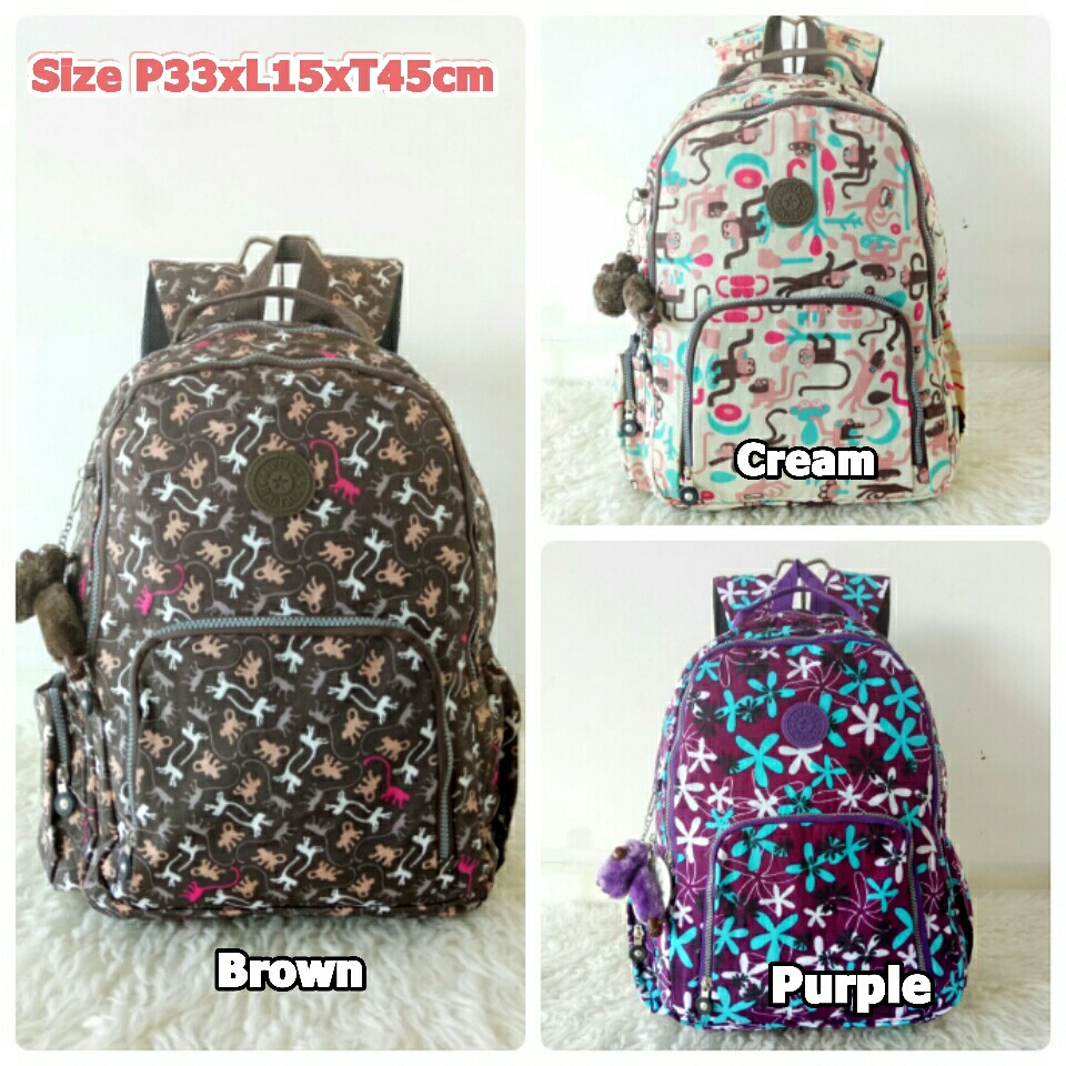 KP7029 Tas Ransel Kipling Motif Jumbo