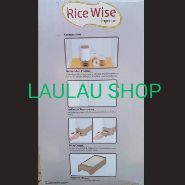 RICE BOX ROVEGA RCB 15 KG / TEMPAT DISPENSER NASI FOOD SAFE / BOX CONTAINER TEMPAT PENYIMPANAN BERAS