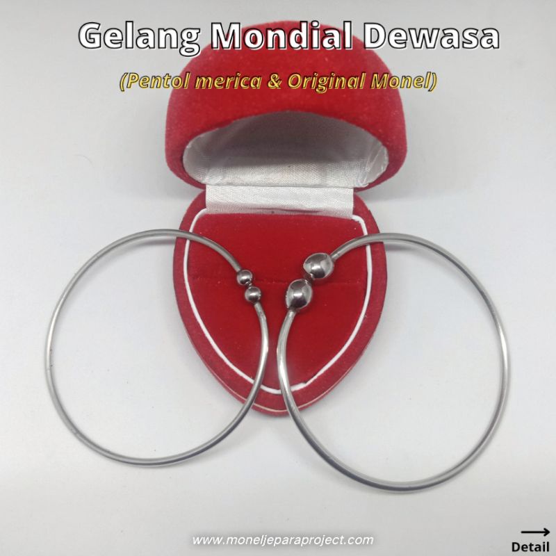 Gelang Mondial Ukuran Dewasa (Pentol Merica/Original Monel)