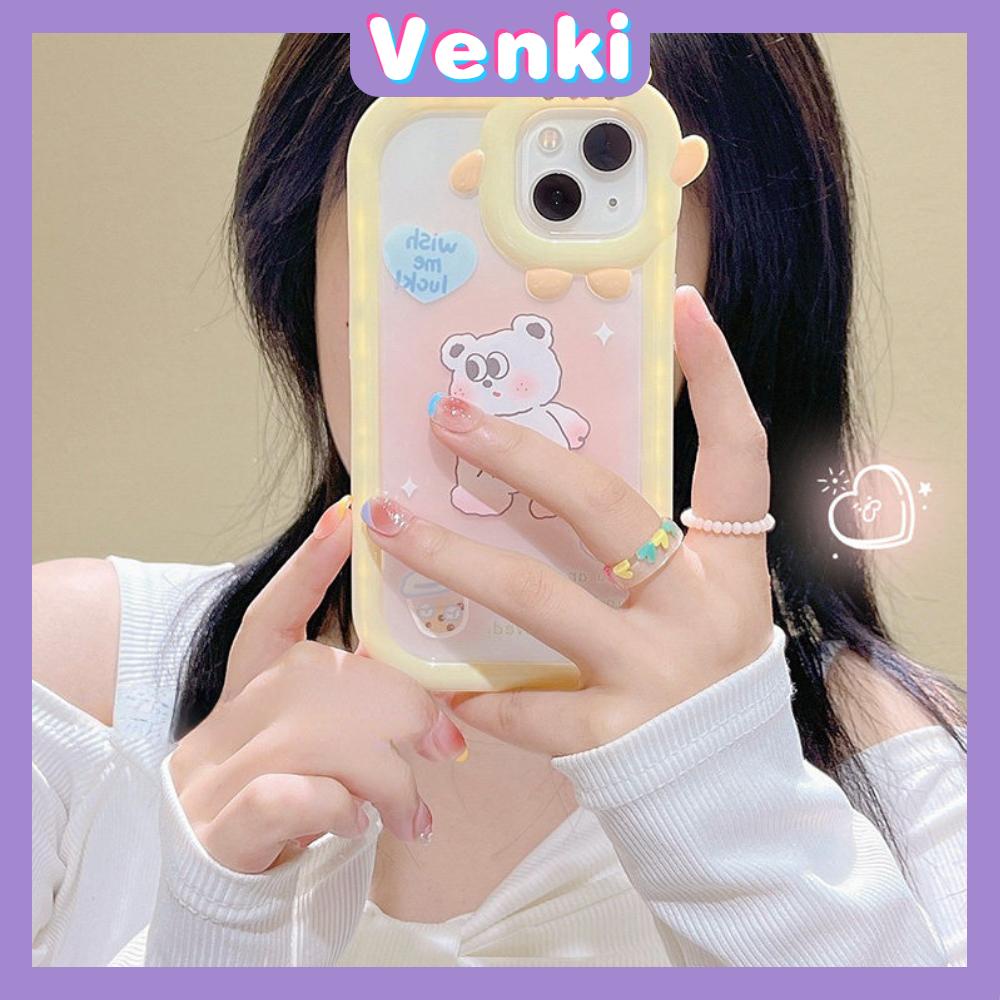 iPhone Case Silicone Soft Case Clear Case Airbag Shockproof Protection Camera Shiny Feel Bear Cartoon Cute Compatible For iPhone 11 Pro Max 13 Pro Max 12 Pro Max 7Plus xr XS Max