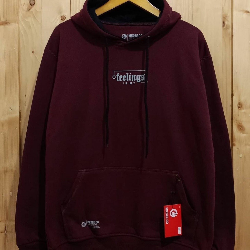 Jaket Hoodie Original Kachios Distro Pria Wanita Aesthetic Warna Burgundy List Feelings Oversize M L XL XXL Pria Wanita Sweater hudie Premium Rapture Clothing