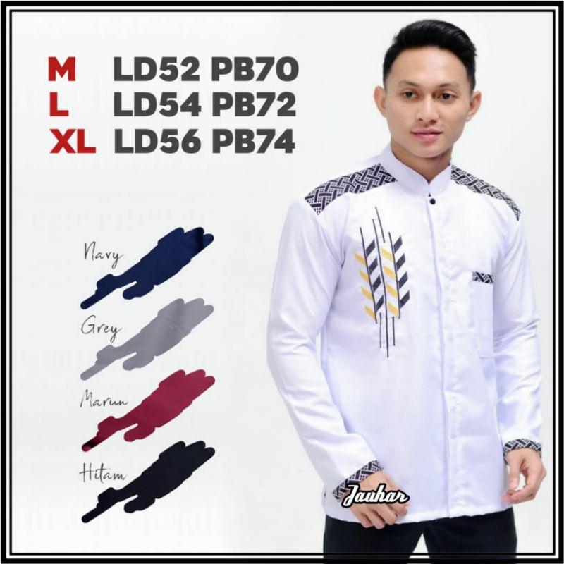 BAJU KOKO MUSLIM BOTDIR LENGAN PANJANG BAJU KOKO DEWASA KOKO KOMBINASI TERBARU PAKAIAN PRIA BAJU KOK