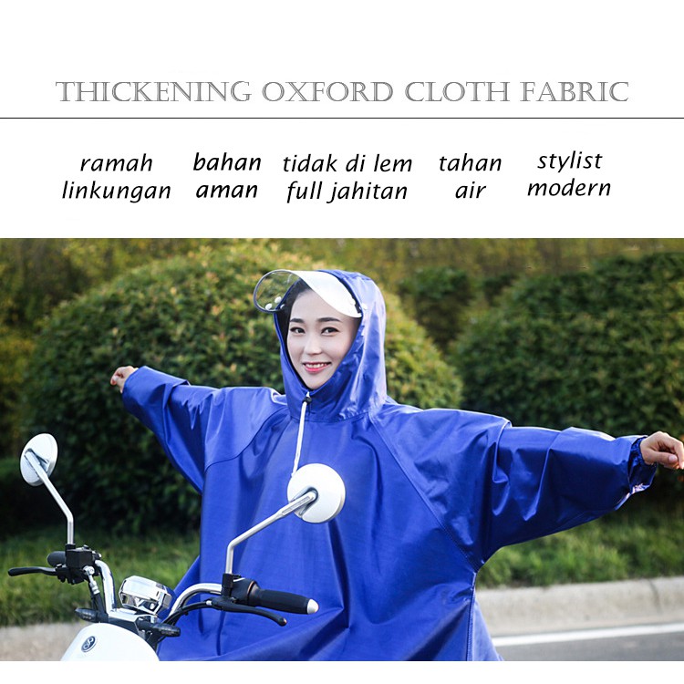 RA 02 Jas Hujan TEBAL ORIGINAL Poncho Terusan Jas Hujan Motor Anti Basah Unisex Kualitas Premium