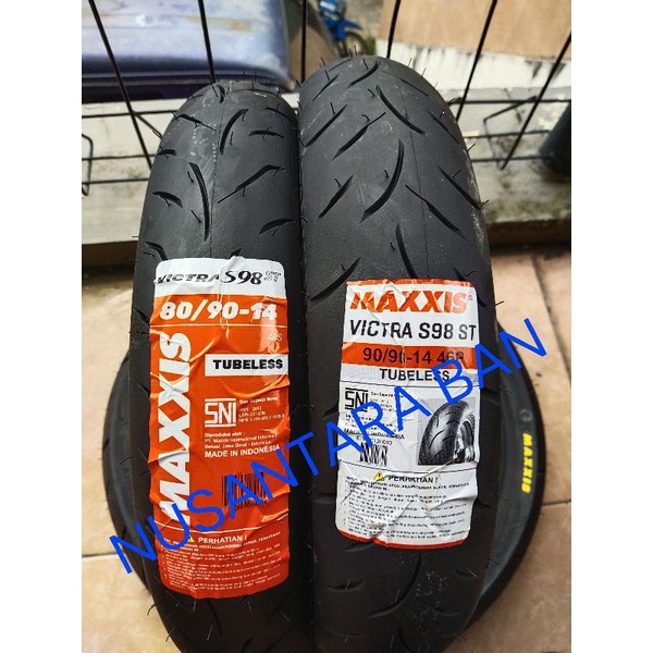 (Sepasang) Maxxis Victra UK 80/90-14+ 90/90-14 Beat Vario Tubles