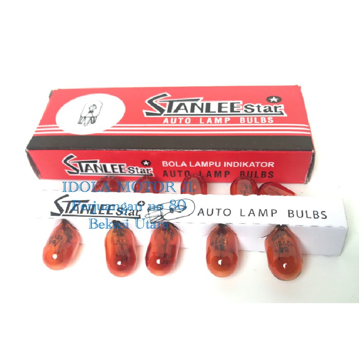 Bohlam lampu seri senja sen colok T10 12v 5w orange amber stanlee star