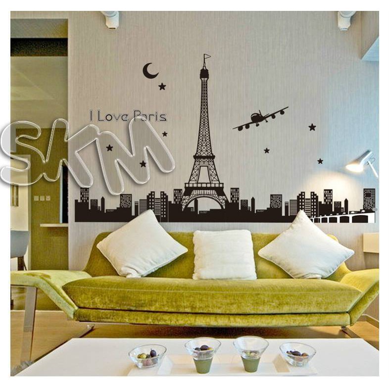 WALLSTICKER STIKER DEKORASI RUMAH CAFEE DINDING TEMBOK KAMAR RUANG TAMU DREAMS DREAM PESAWAT TOWER PARIS TOWERING