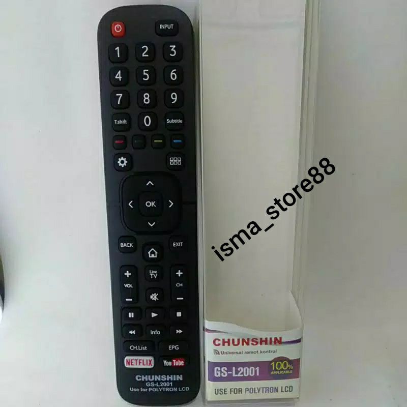 REMOT TV POLYTRON/HISENSE SMART TV LCD/LED NETFLIX YOUTUBE MULTI TANPA PROGRAM