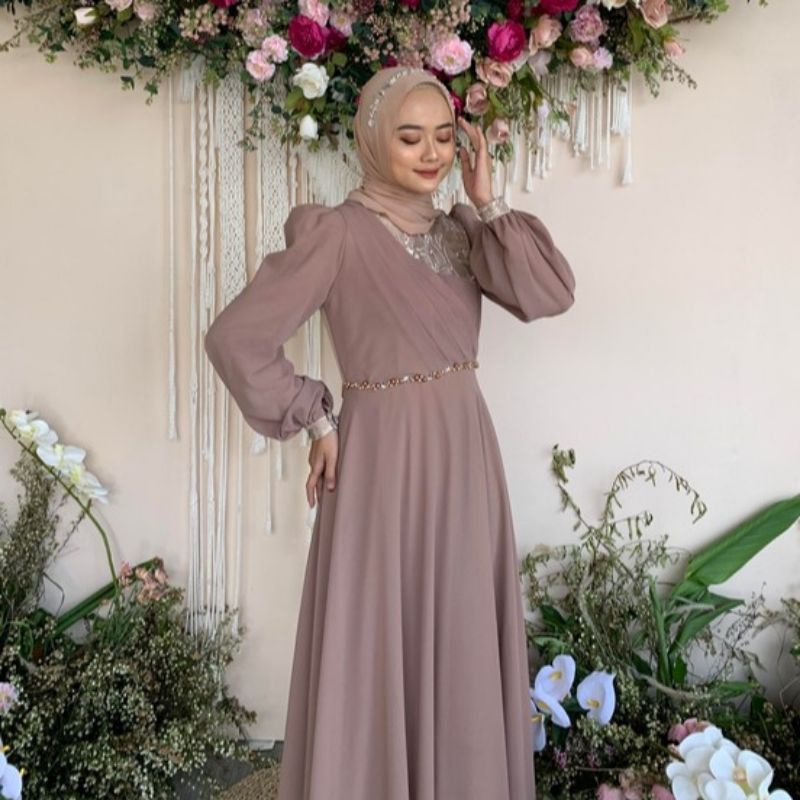 Gaun/Dress/Pesta/Lamaran/Kondangan/Formal/terbaru/Terlaris/terpopuler/elegan/baju gamis/gamis wanita