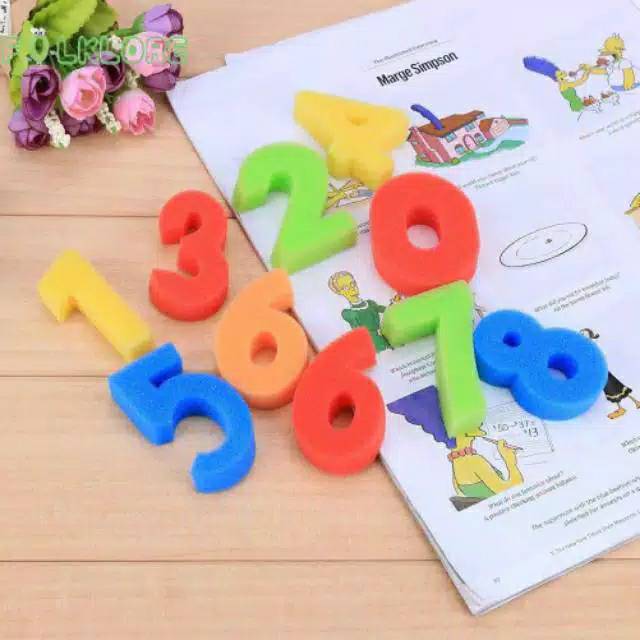 10 pcs SPONS ANGKA Kuas lukis painting / stempet spons angka cat warna / alat melukis