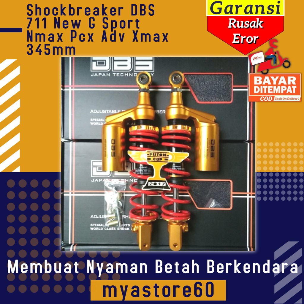 Shockbreaker Shock Shockbreker DBS 711 New G Sport Variasi Aksesoris Nmax Pcx Adv Xmax 345mm