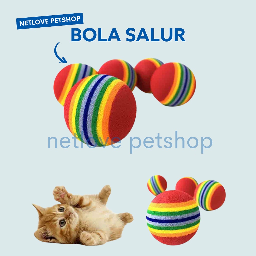 Mainan Kucing & Anjing Kelinci Bola Karet Salur