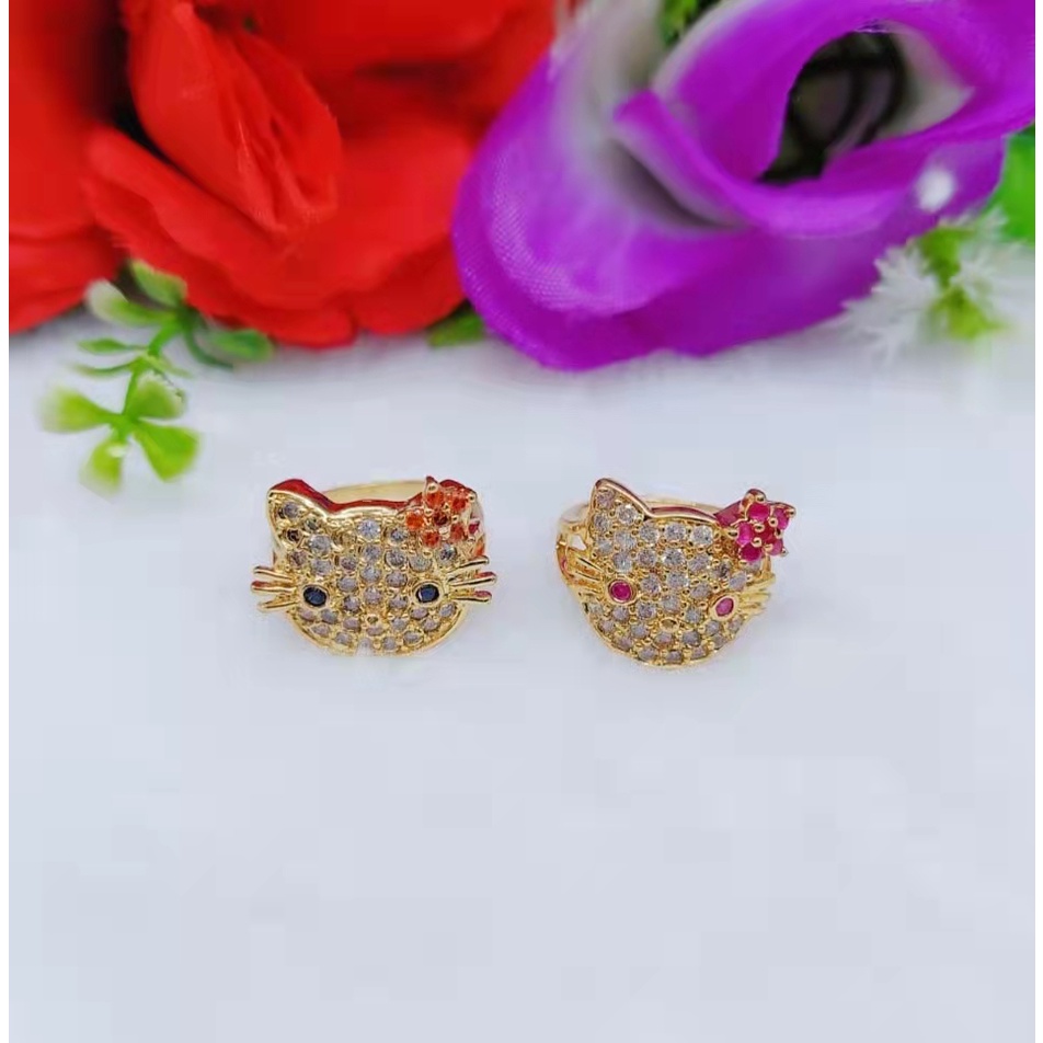 Cincin/anting HelloKitty Permata Lapis Emas