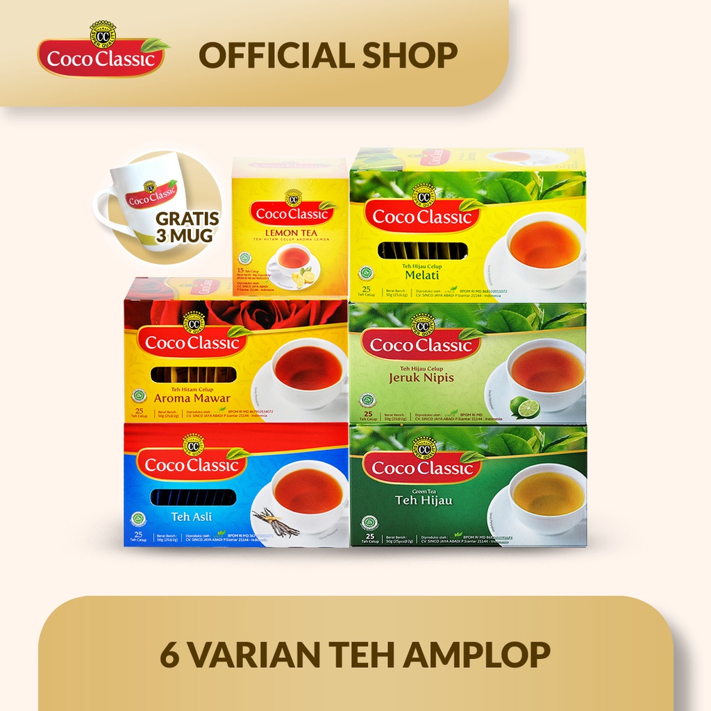 

Teh Coco Classic Promo Bundling 6 Variant Rasa + Free Mug Cantik