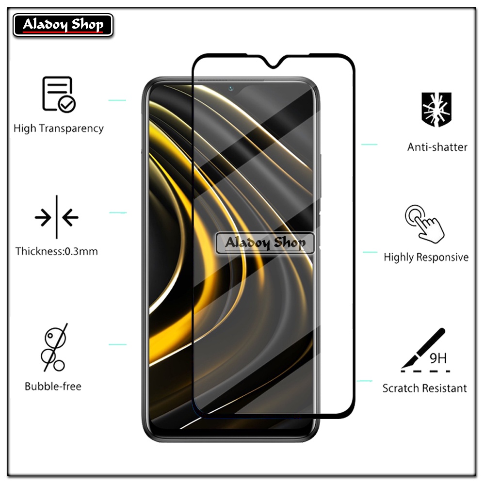 Tempered Glass XIAOMI POCO M3 Anti Gores Full Layar Free Tempered Glass Camera Lens Poco M3