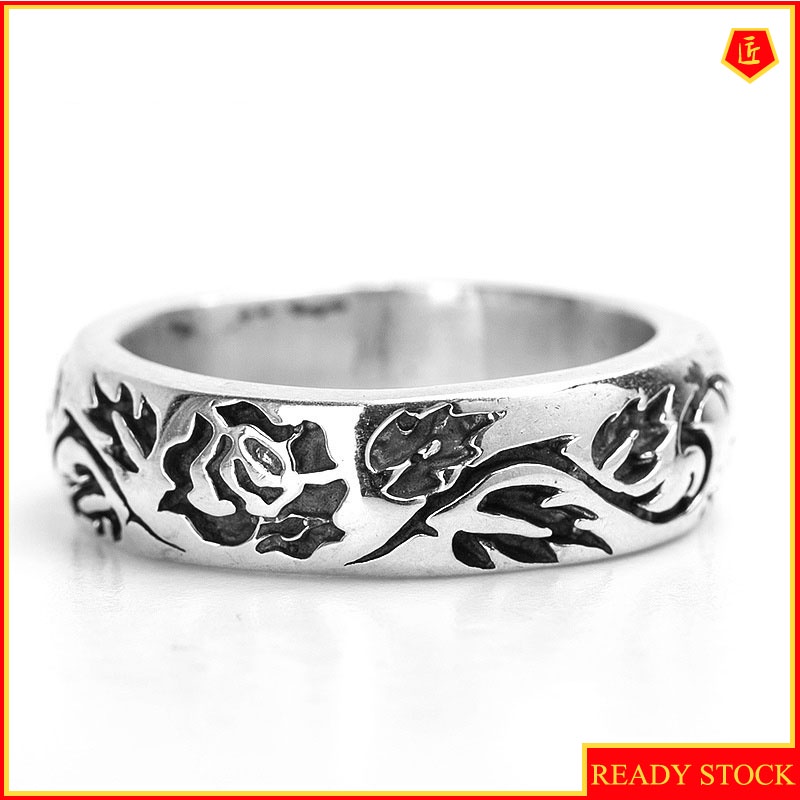 [Ready Stock]Classical Vintage S925 Silver Rose Ring