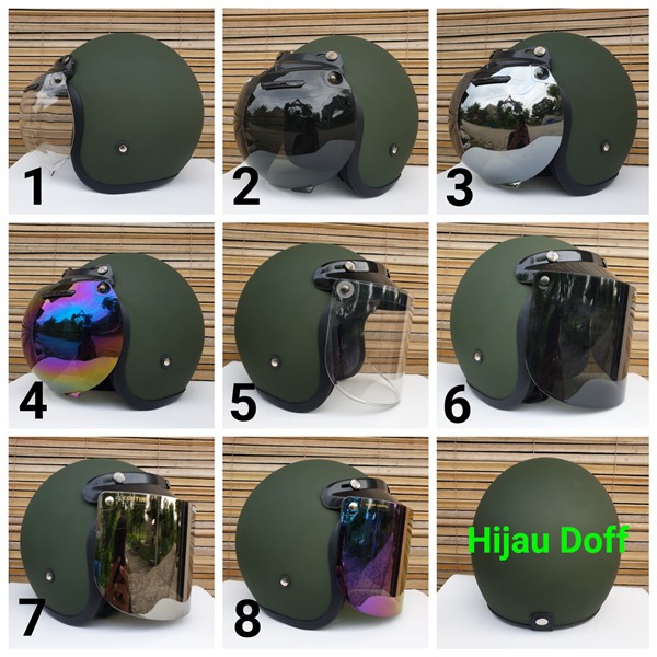 Helm bogo dewasa cat polos warna hijau doff