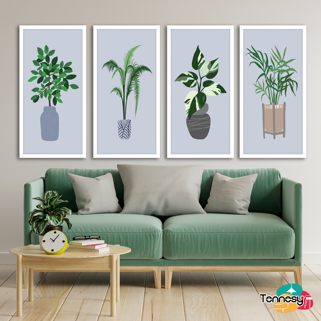 TENNESY HIASAN DINDING BUNGA TANAMAN DAUN POT WALL DECOR 15x30CM PAJANGAN KAYU POSTER DEKORASI DINDING KAMAR TIDUR RUMAH