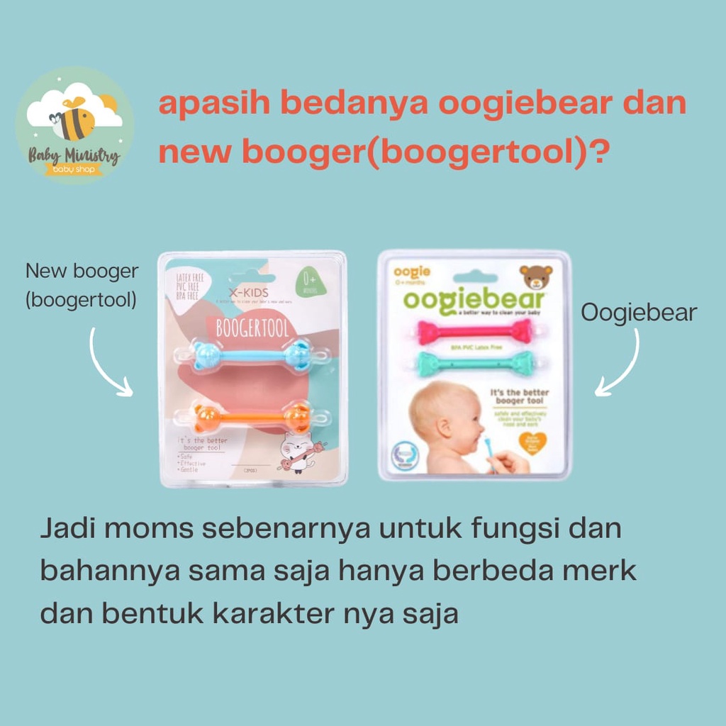 OOGIEBEAR / BOOGER TOOL  - Pembersih Hidung dan Telinga Bayi / oogie / Pembersih Telinga Bentuk / korek hidung bayi / korek telinga bayi/ BABY Ministry / babyministry / baby.ministry / x-kids better booger tool