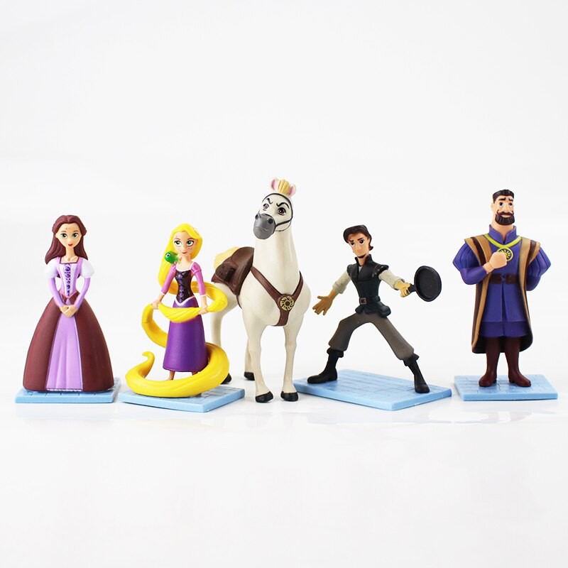 5pcs/set Princess Tangled Flynn Rider Pascal Maximus Action Figure / Mainan
