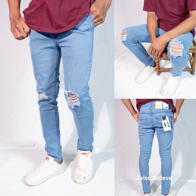 celana jeans panjang sobek /celana JEANS SOBEK MURAH/celana jeans sobek lutut/celana panjang sobek pria/celana jeans pria /celana sobek terbaru / celana panjang murah