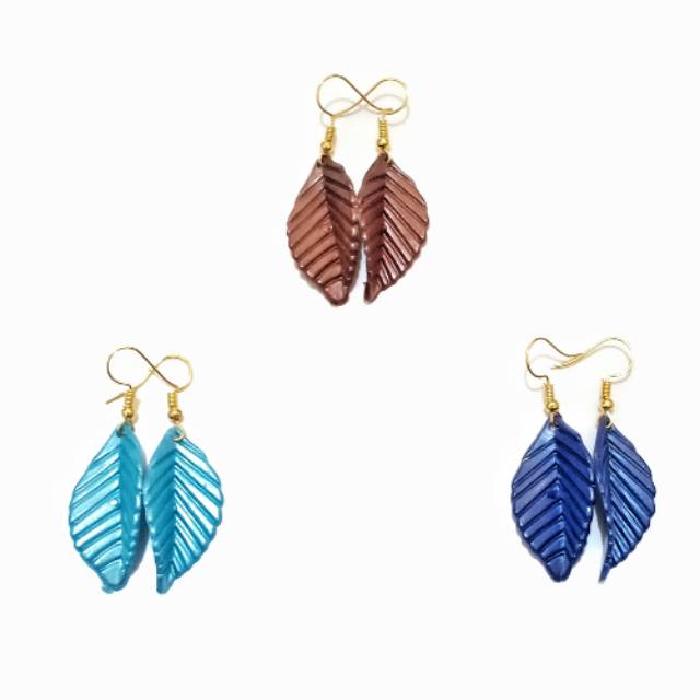 Jolie Leaf Simple Earrings | Anting Hooks Handmade