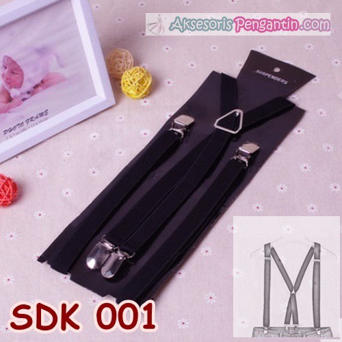 Suspender Pesta Hitam Pria l Aksesoris Tali Baju Bretel Kecil- SDK001