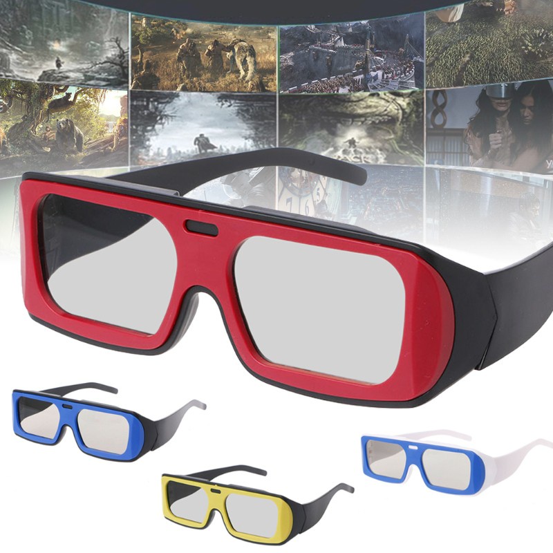 Cre Kacamata Polarisasi 3d Frame Bulat Warna Ganda Untuk Tv 3d