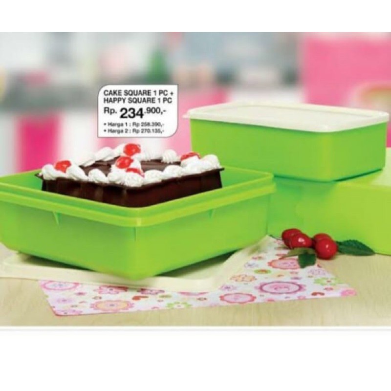 Cake square & Happy square wadah donut ifa cookware