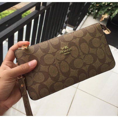 Coach Signature Pouch Wallet Dompet Wanita Premium impor sb