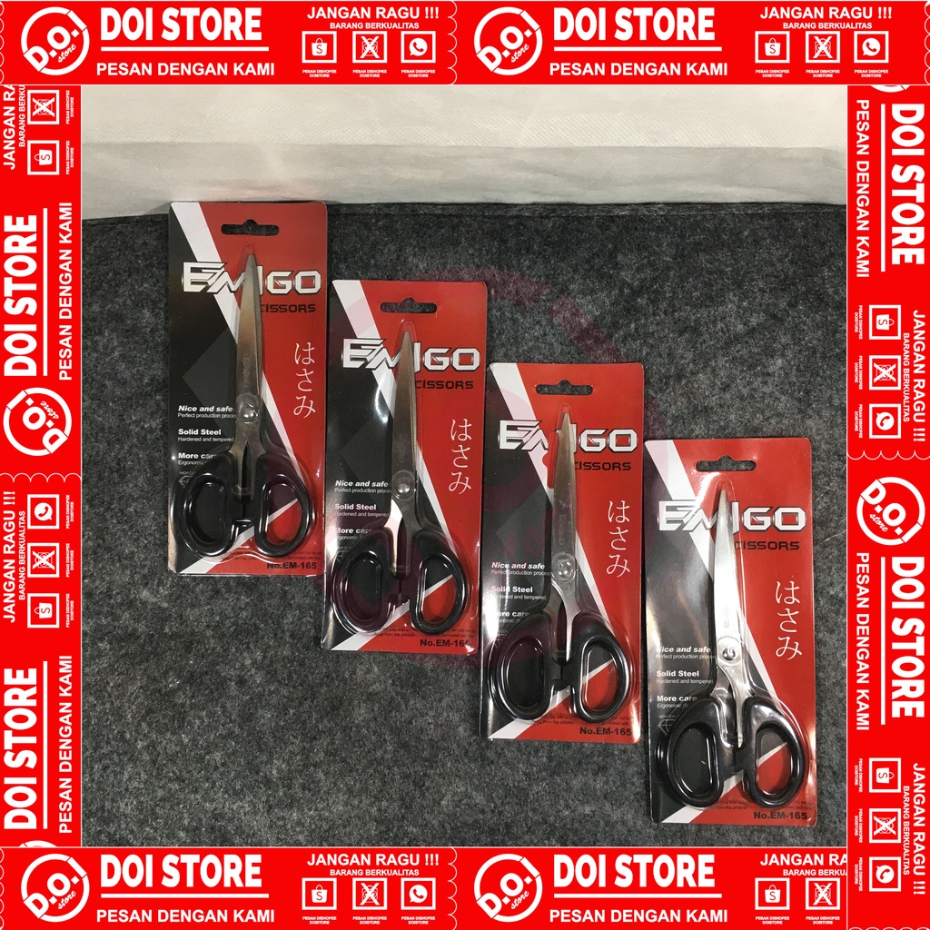 

GUNTING EMIGO GAGANG HITAM UKURAN 6 INCH / 16CM TAJAM MURAH STAINLESS