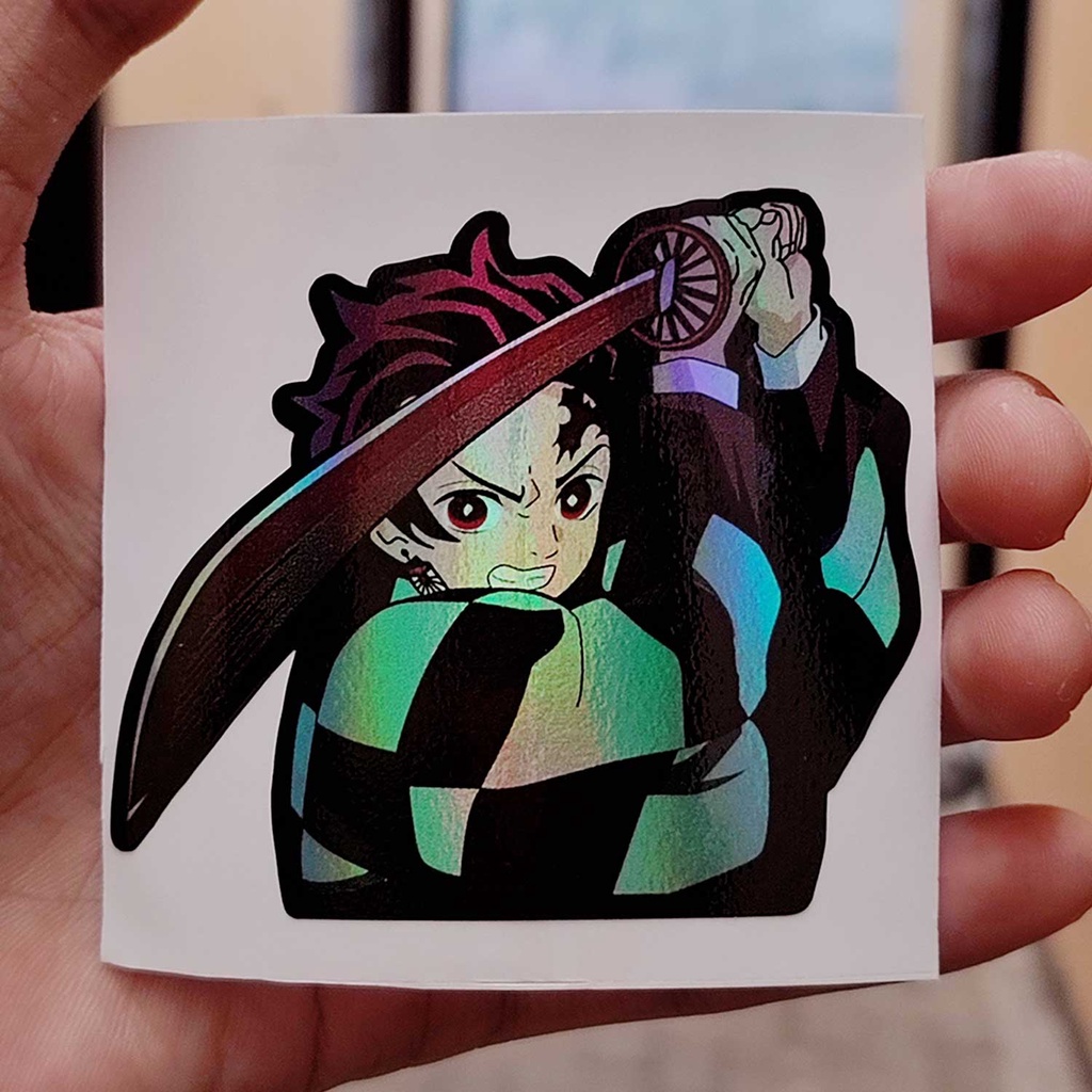 STICKER STIKER HOLOGRAM ANIME -KNY TANJIRO KAMADO  - STIKER kimetsu no yaiba