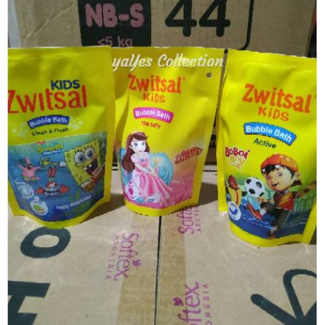 Zwitsal kids refill 250 ml bubble bath beauty active boboi boy sabun mandi cair anak buah kid refil