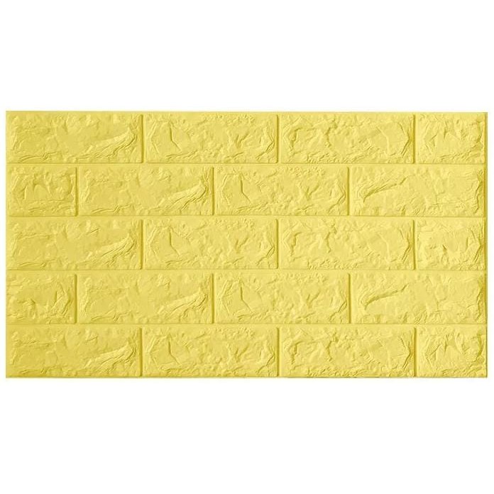 Wallpaper Tembok Dinding 3D Model Batu Bata Putih/Walpaper Tembok Dinding Untuk Mempercantik Ruangan-Kuning