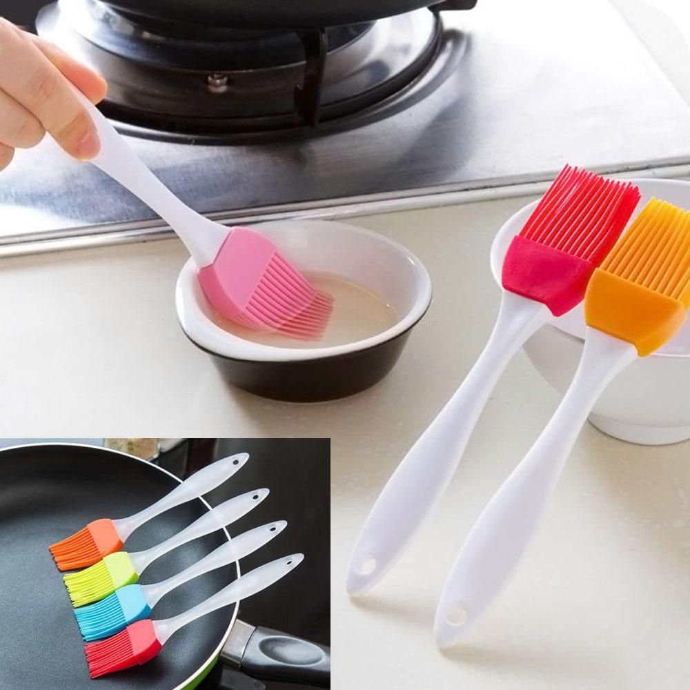 Populer 4pcs Warna Random BBQ Basting Oil Brush Colorful Cooker Cream Non Stick