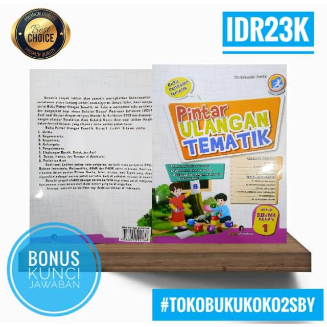 BUKU SOAL PINTAR ULANGAN TEMATIK KELAS 1 SD/MI