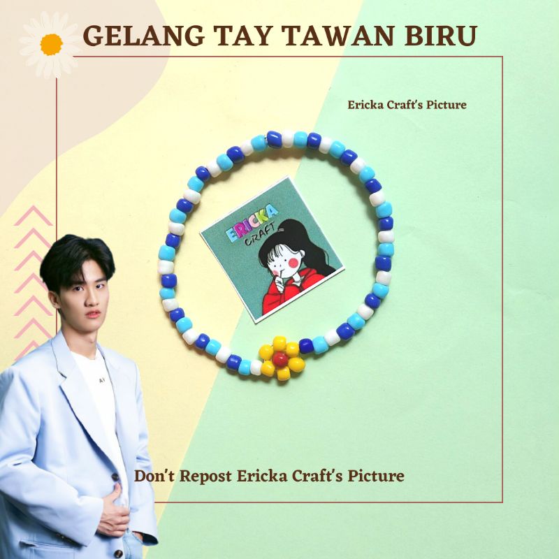 TAY TAWAN BRACELET BLUE / GELANG THAI BEADS BY ERICKA CRAFT