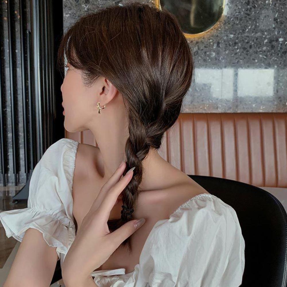 Needway   Bintang Drop Anting Fashion Zirkon Wanita Perhiasan Telinga Gesper Tindik Women Earring
