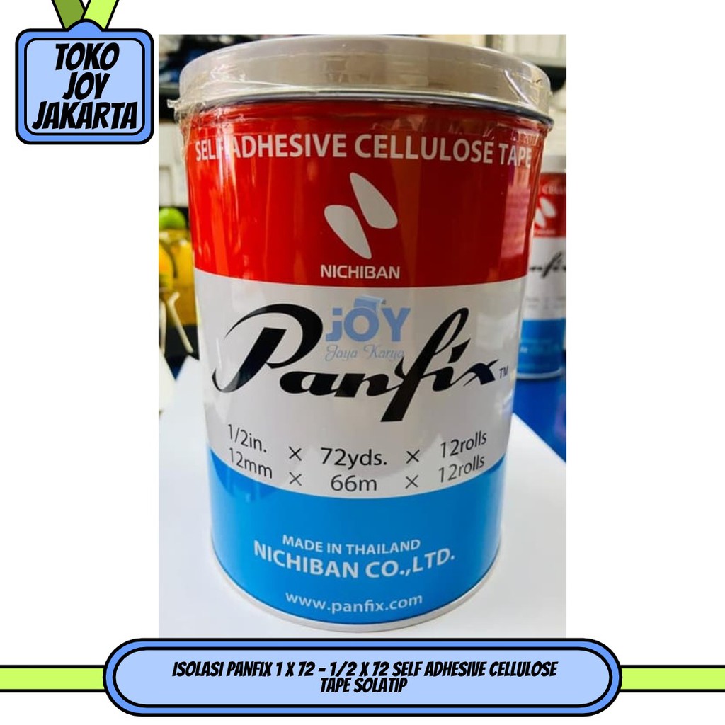 

Isolasi panfix 1 x 72 - 1/2 x 72 Self Adhesive cellulose tape Solatip