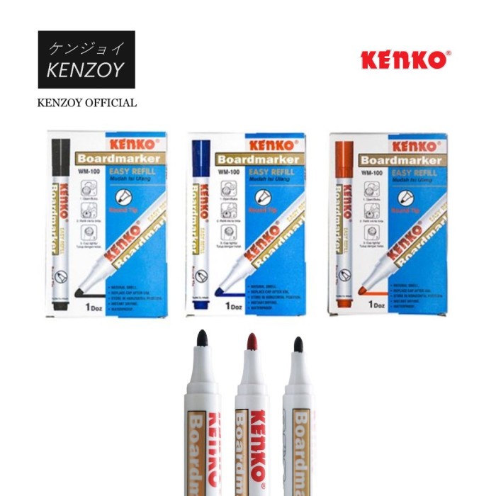 

Produk Unggulan Whiteboard Marker Kenko Wm-100 Per 1 Lusin / Spidol Papan Tulis Bergaransi
