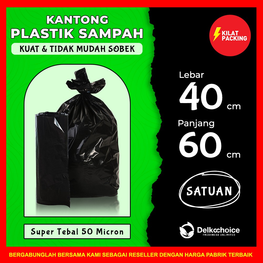 Jual Plastik Sampah Kresek Sampah Kantong Plastik Sampah Trash Bag Hitam Murah 40cm X 60cm 8182