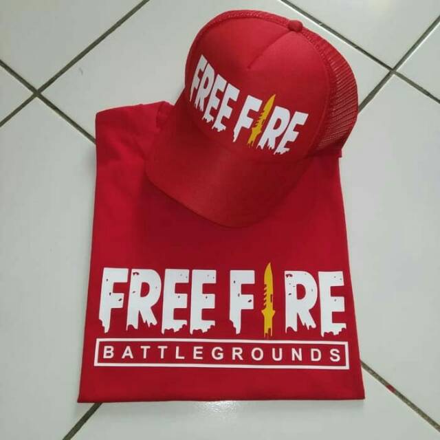 Kaos tshirt distro freefire real pick bonus topi