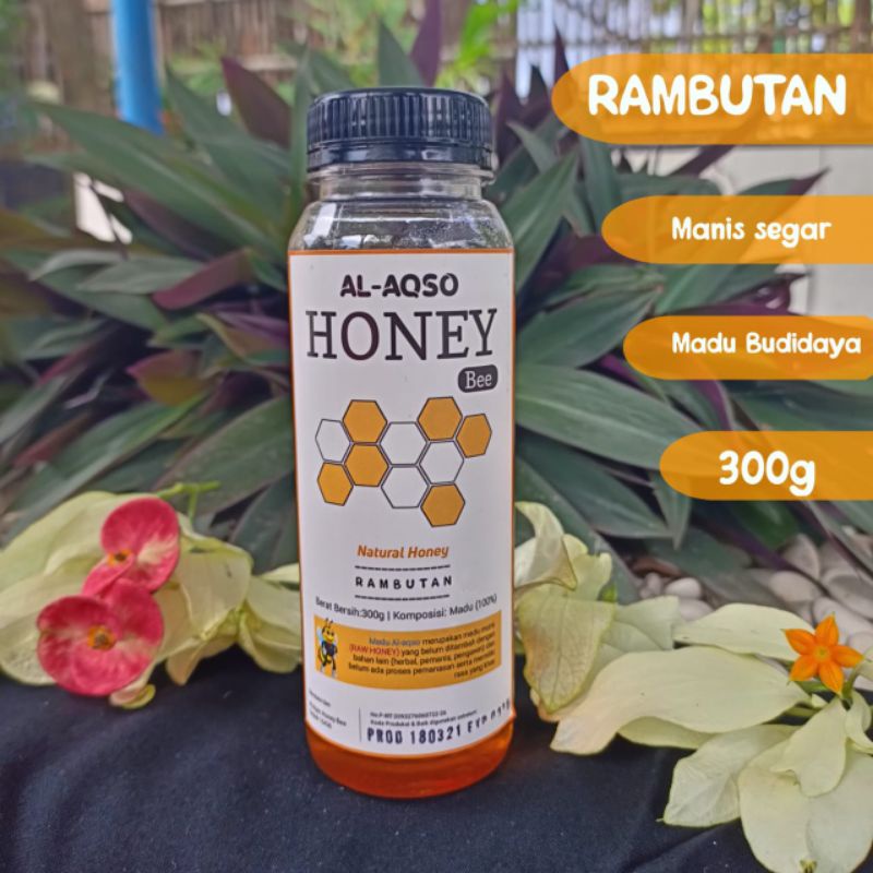 

Al-Aqso Honey Bee Madu Murni Nektar Rambutan 300 gr ( botol kale )