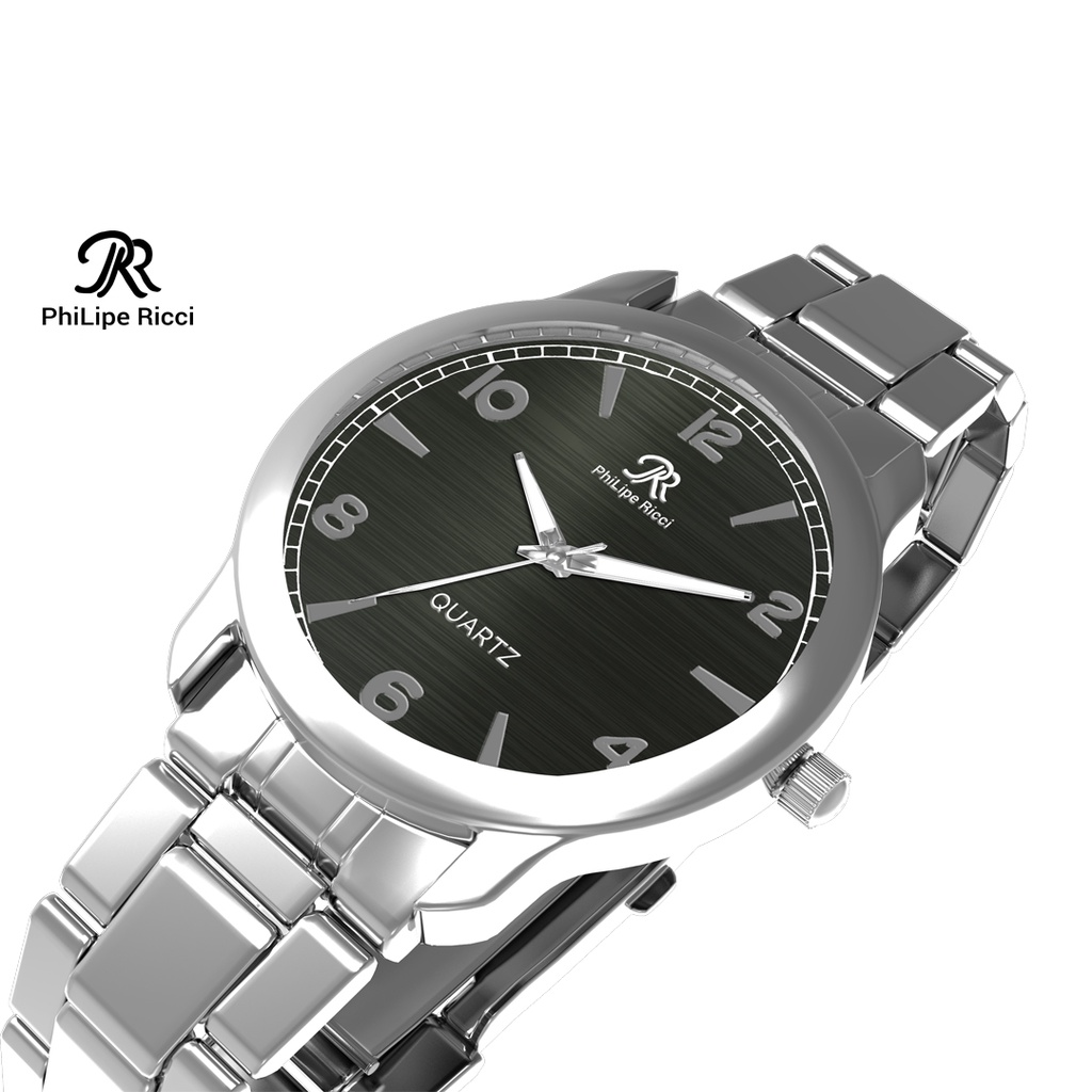 PhiLipe Ricci Jam Tangan Pria Besi Rantai Analog Original PR13 Free Box