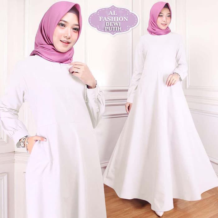 ZG Gamis Maxi Dewi Polos Baju Muslim Wanita Gamis Model Kekinian Terbaru