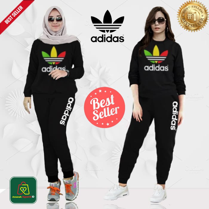 Setelan Kaos Olahraga Senam ADDS PELANGI Babyterry Training Wanita L - XXXL / 04252-04564