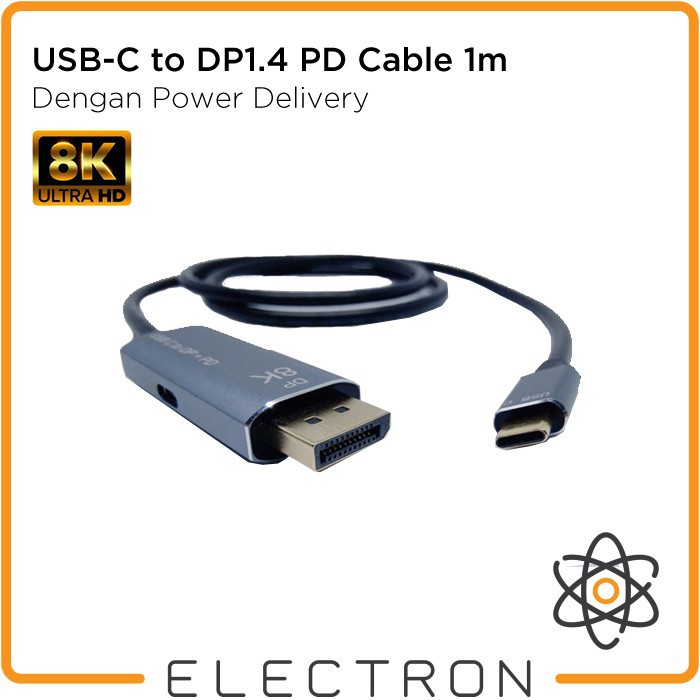 USB-C to DP1.4 PD Cable 1m DisplayPort 1.4 Power Delivery Type