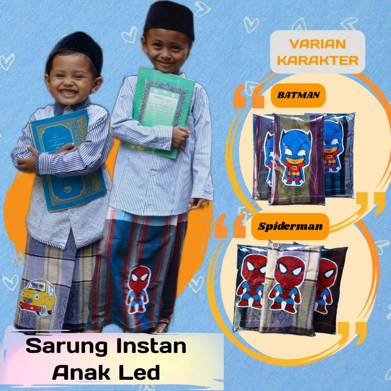 Sarung instan anak led karakter super hero Sarung anak murah