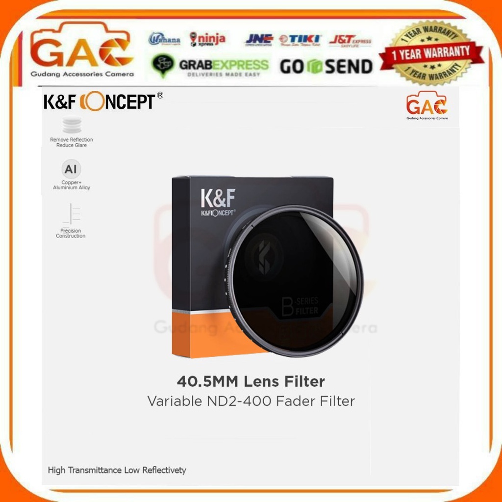 Lens Filter 40.5mm Variable ND2-400 Fader Filter KNF Concept