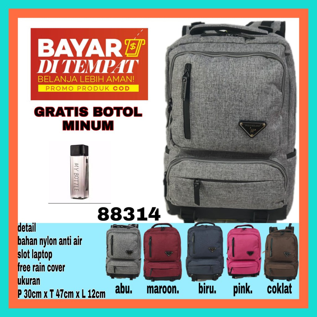 PROMO RANSEL MURAH Tas Pria ORIGINAL BRAND POLO MILANO - 88314