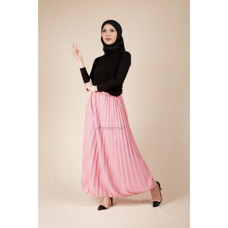 UDHMA Rok Plisket Premium Mayung/Rok Plisket Lipatan Besar/ Rok Plisket Hyget